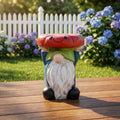 Gnome Holding Mushroom Multi Purpose Statue Table Fibre Reinforced Concrete
