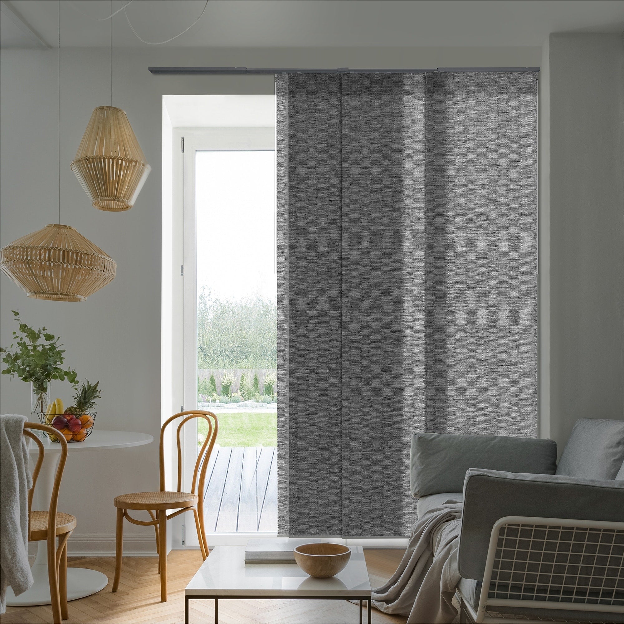 Godear Design Natural Woven Adjustable Sliding Panel City Series 51.5 86 W X 96 L