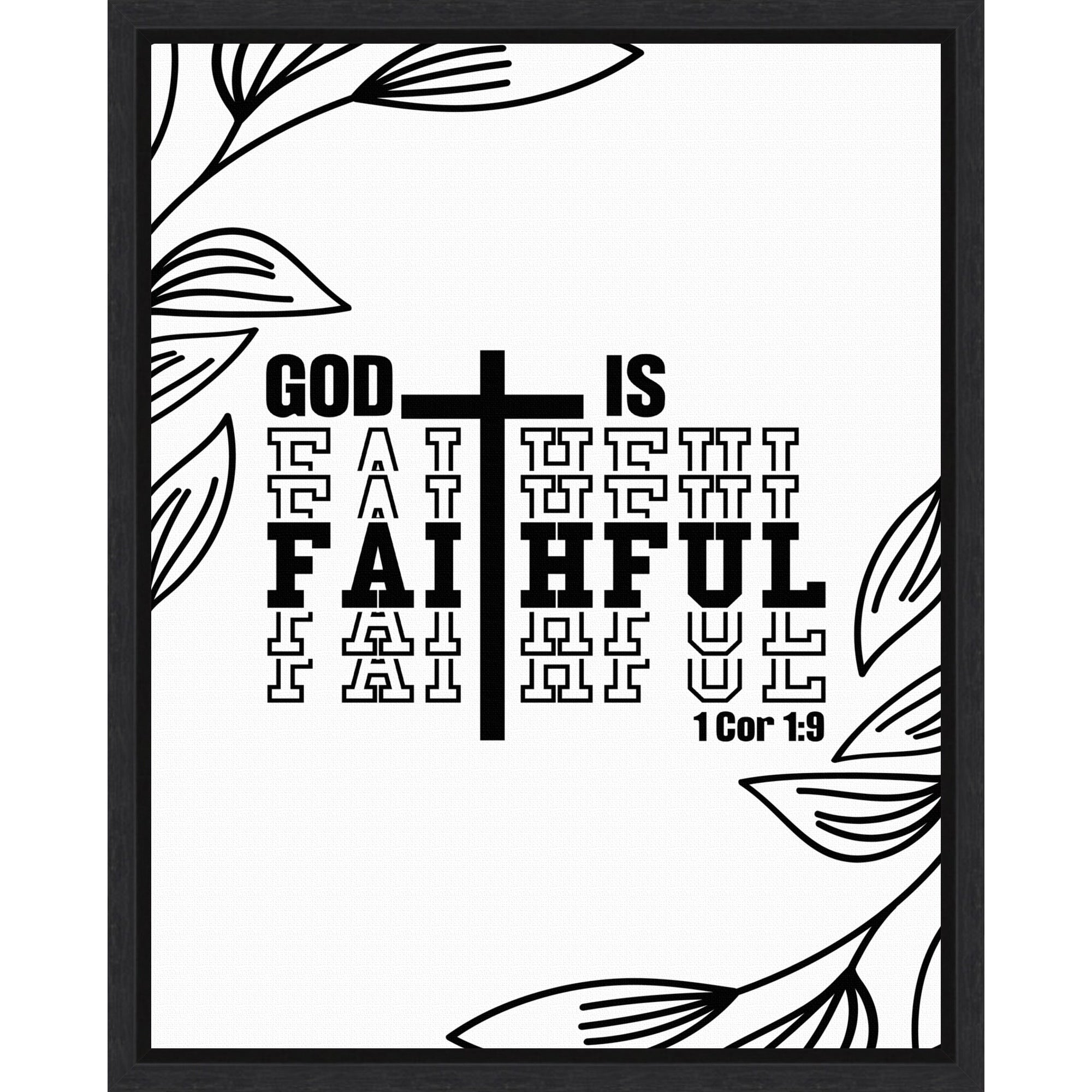 God Is Faithful Christian Art By Alva Jumath Framed Canvas Wall Art Print