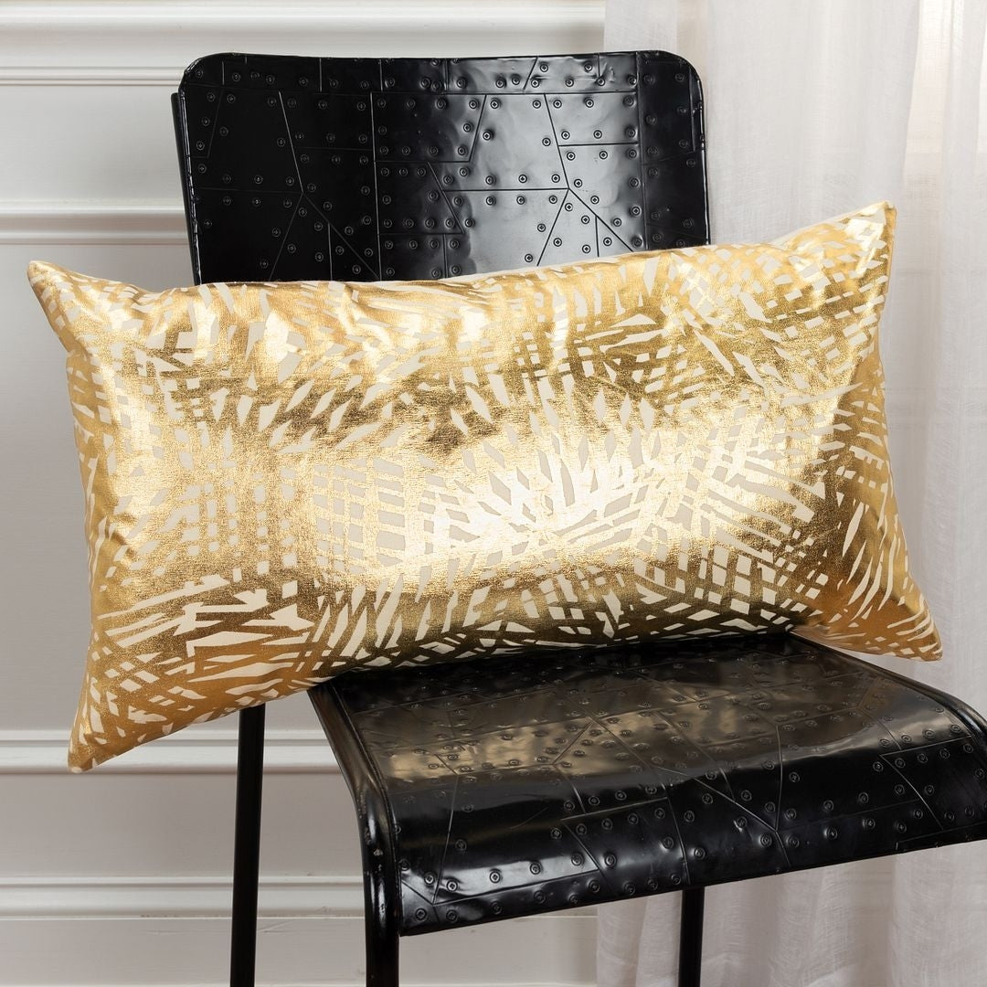 Rizzy Home Gold Abstract 14 X26 Filled Pillow