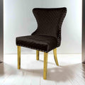 Gold Black Finish Upholstered Glam Side Chairs Set
