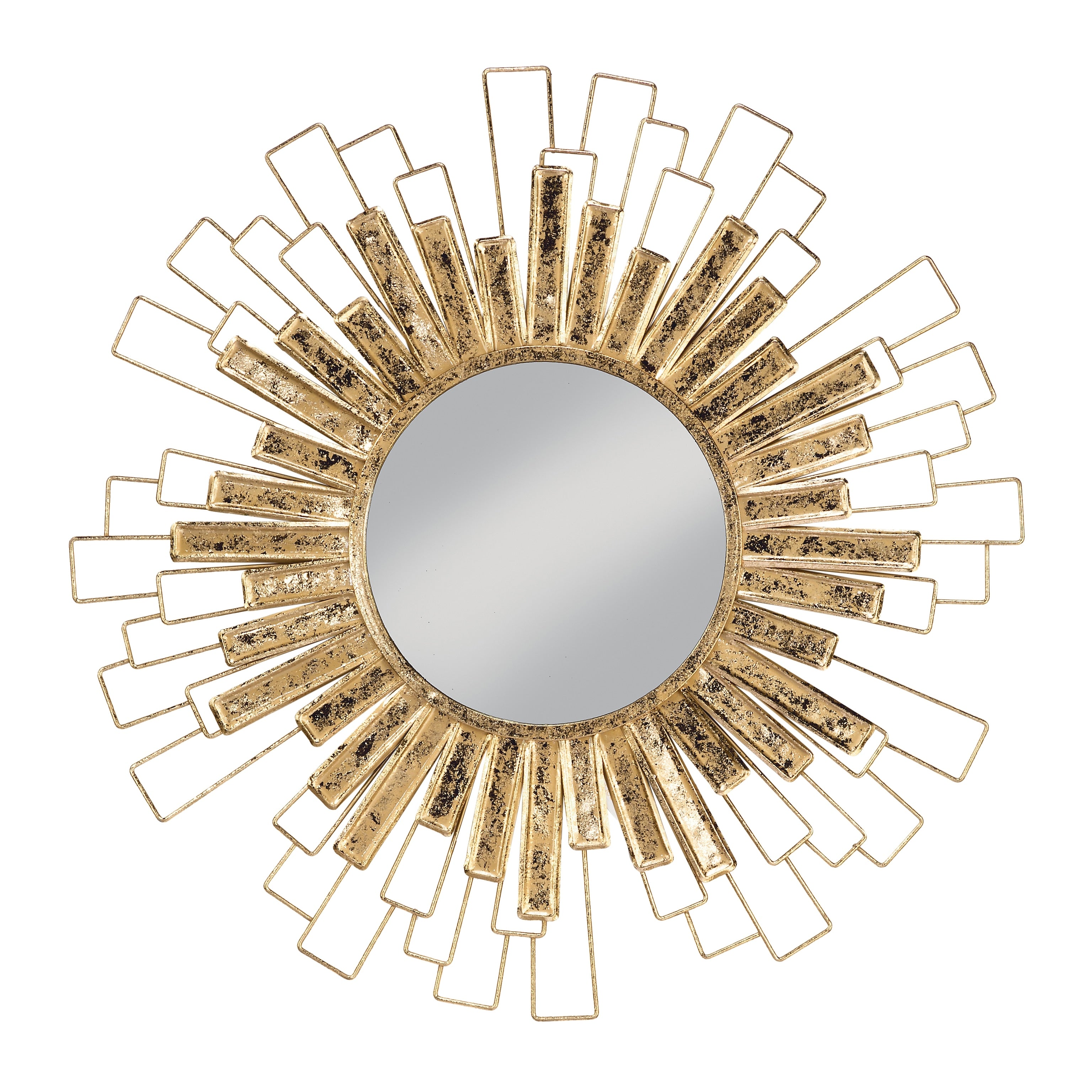 Gold Foil Sunburst Wall Mirror Antique Gold