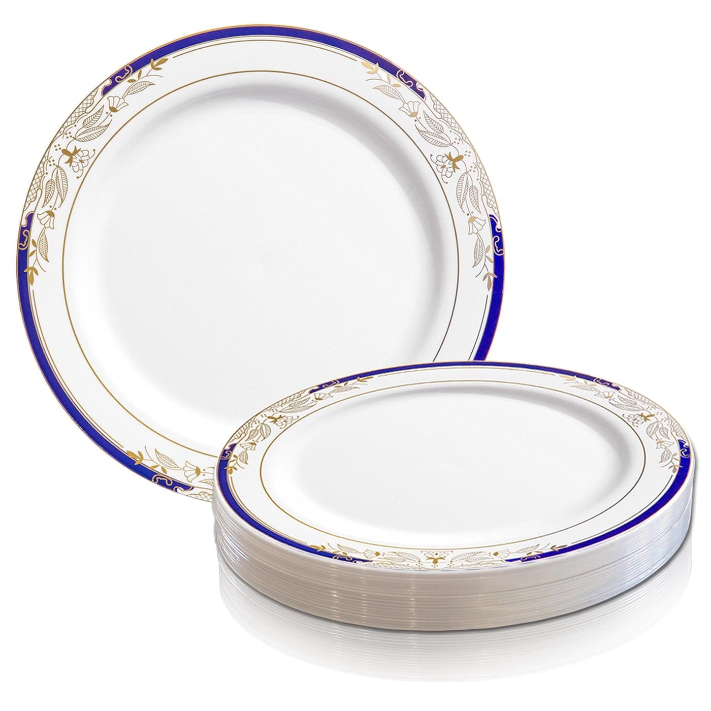 Gold Harmony Rim Disposable Plastic Plate Packs Party Supplies