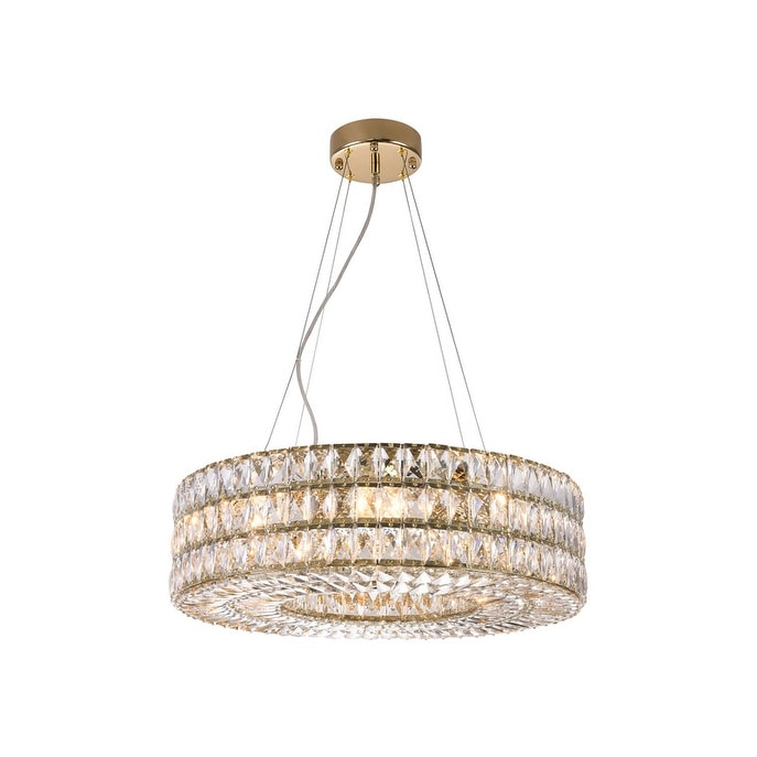 Gold Iron Chandelier With Clear Crystal