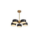 Gold Iron Frame Flush Mount With Black Shades