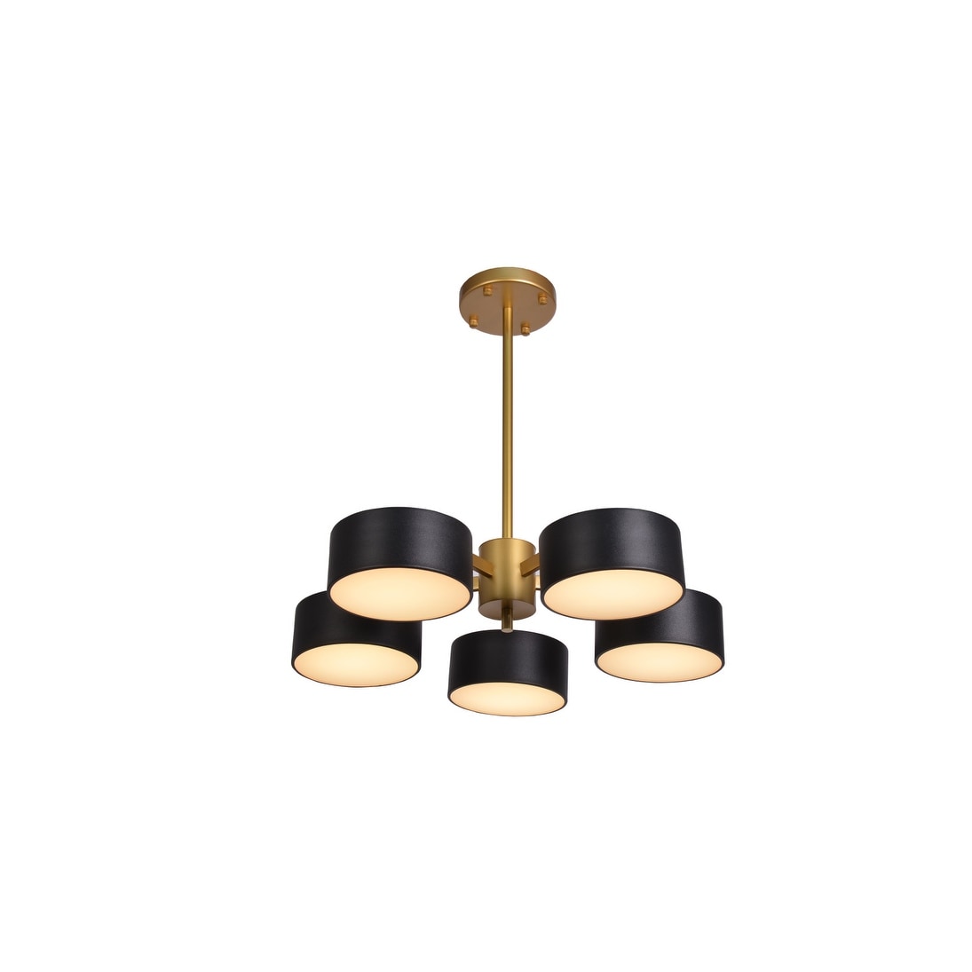Gold Iron Frame Flush Mount With Black Shades