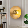 Gold Iron Led Wall Sconce With Interior Gold Leaf Finish Dimmable