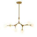 Gold Iron Pendant Lighting With White Glass Shade