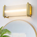 Gold Led Vanity Lights Frosted Tempered Glass Panel Modern Bathroom W 16.93 In.