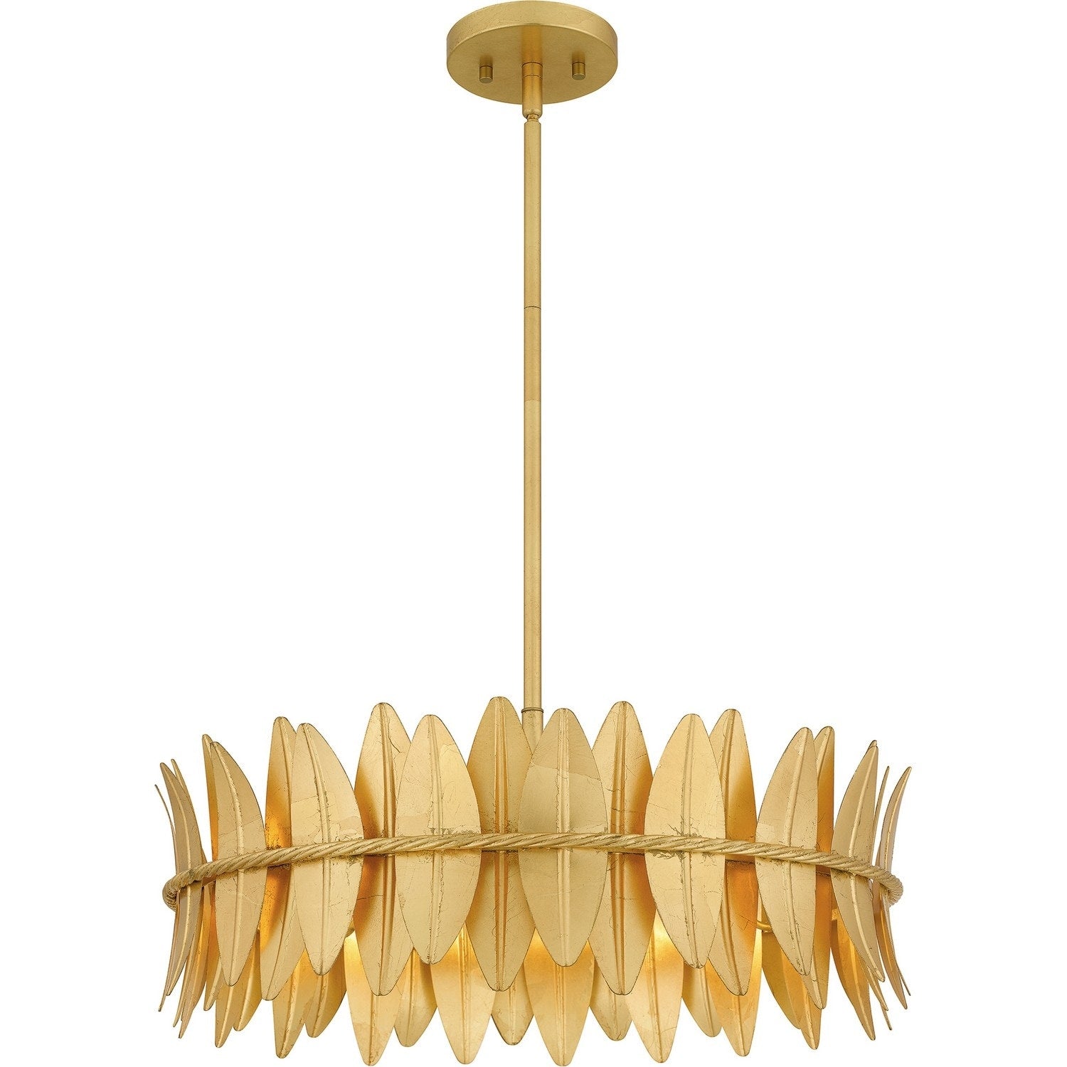 Gold Leaf Four Light Pendant From The Liza Collection