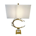 Gold Leaf Frame Clear Crystal Base Table Lamp