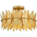 Gold Leaf Three Light Semi Flush Mount From The Liza Collection