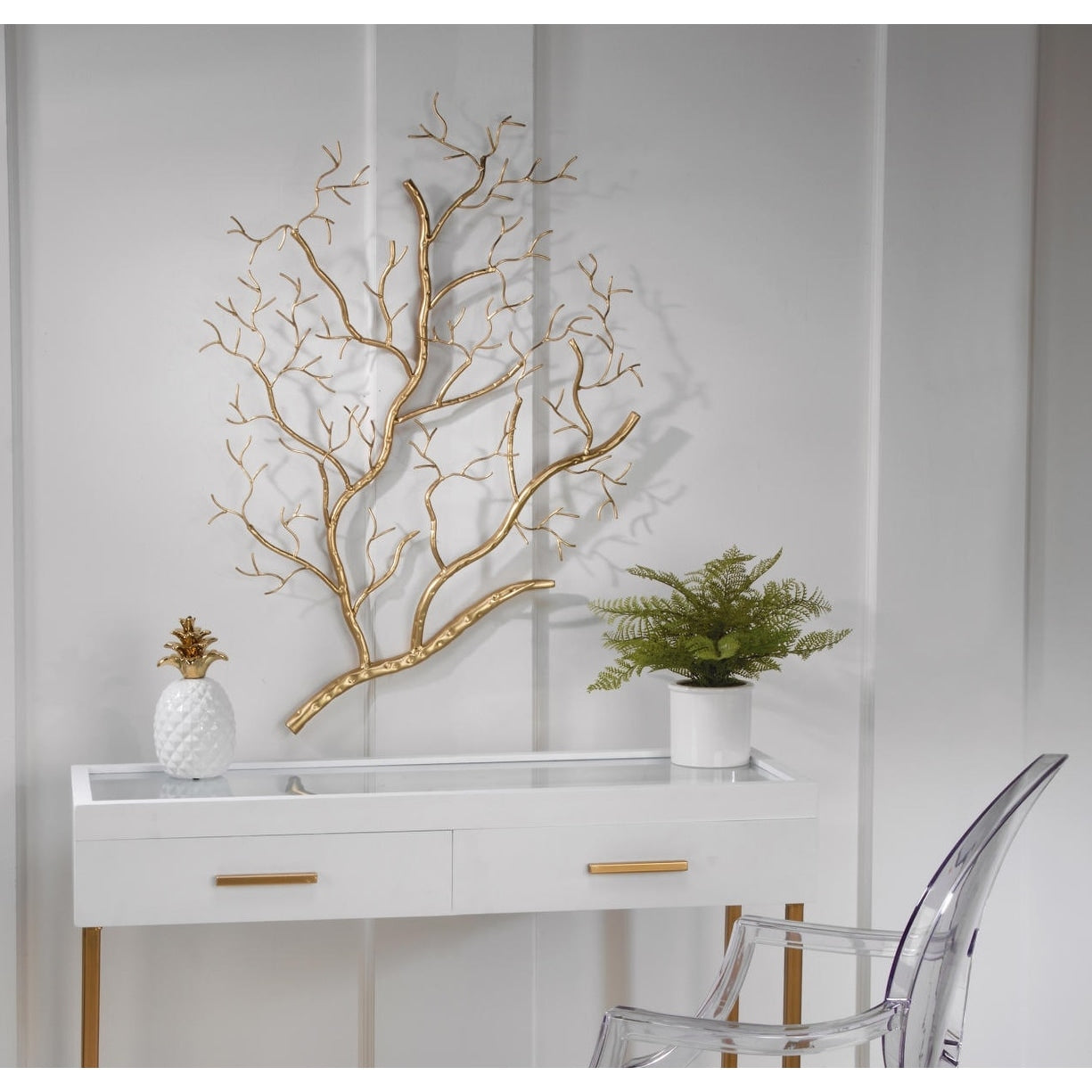 Gold Metal Branch Wall Decor