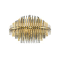 6 Light Gold Metal Fixture With Pearl Black Hardware