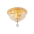 Chrome Metal Flush Mount With Clear Crystal
