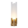 Gold Metal Frame Wall Sconce With Glass Rods