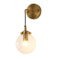 Gold Metal Frame Wall Sconce With Glass Shade