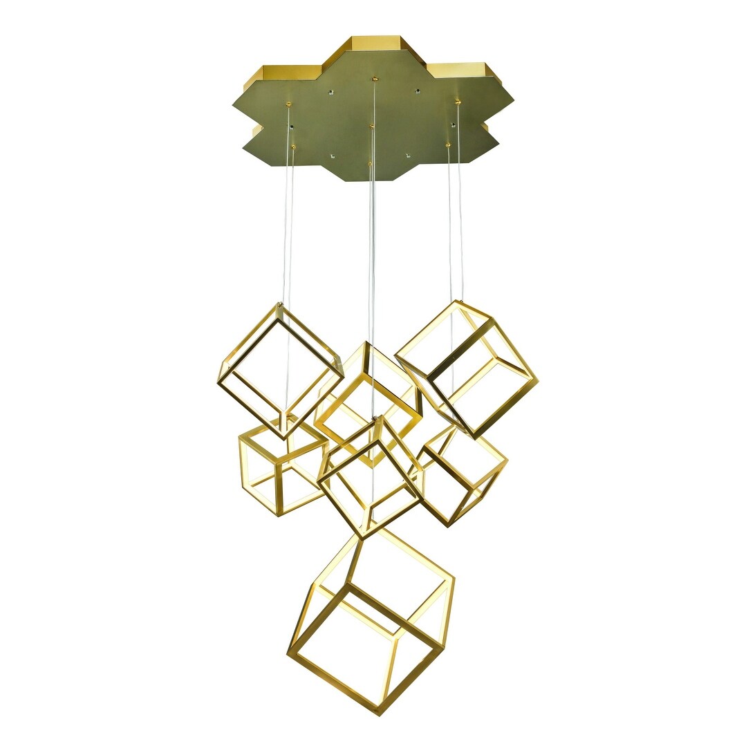 Dimmable Gold Metal Led Lighting With Seven Led Boxes