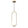 Gold Metal Single Pendant Lighting With Milk White Glass Shade