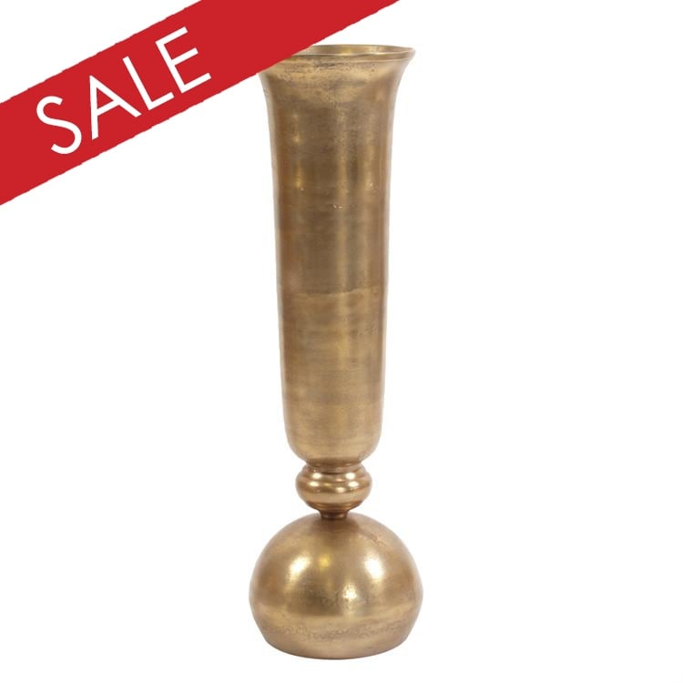 Gold Oversized Trumpet Vase 38H X 10W X 10D