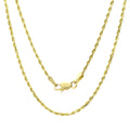 Roberto Martinez Gold Plated Silver 1.5 Mm Italian Diamond Cut Rope Chain 16 30 Inch Yellow