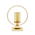 Gold Round Circle Ring Hurricane Candle Holder