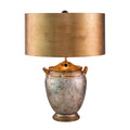 Gold Silver Ceramic Jar Distressed Table Bedside Lamp Lucas Mckearn N A
