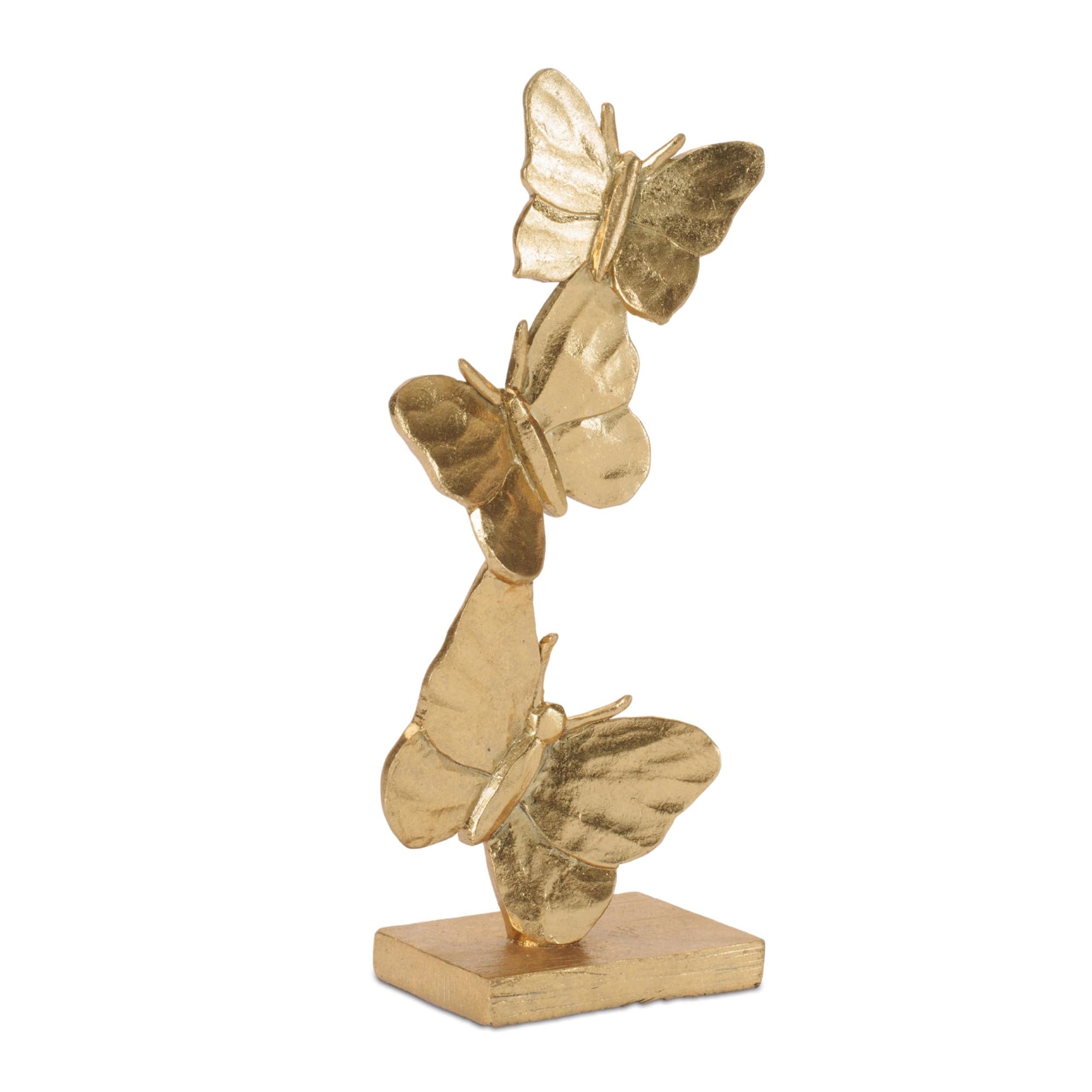 Gold Stacked Butterfly D Cor Set Of 2