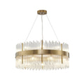 Gold Stainless Steel Chandelier With Clear Glass Rods