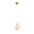 Gold Stainless Steel Led Single Pendant Lighting With Marble Plaque