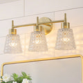 Gold Vanity Lights Clear Diamond Glass Shades Modern Wall Sconce