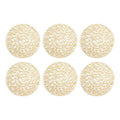 Gold Woven Paper Round Placemat Set Of 6
