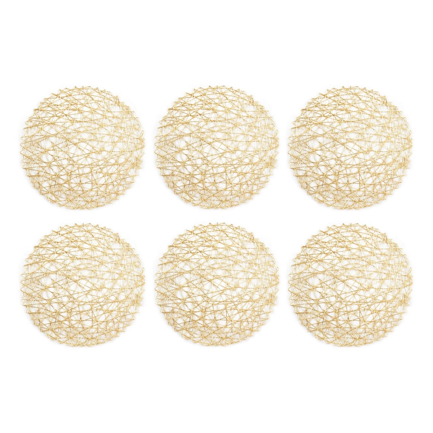Gold Woven Paper Round Placemat Set Of 6