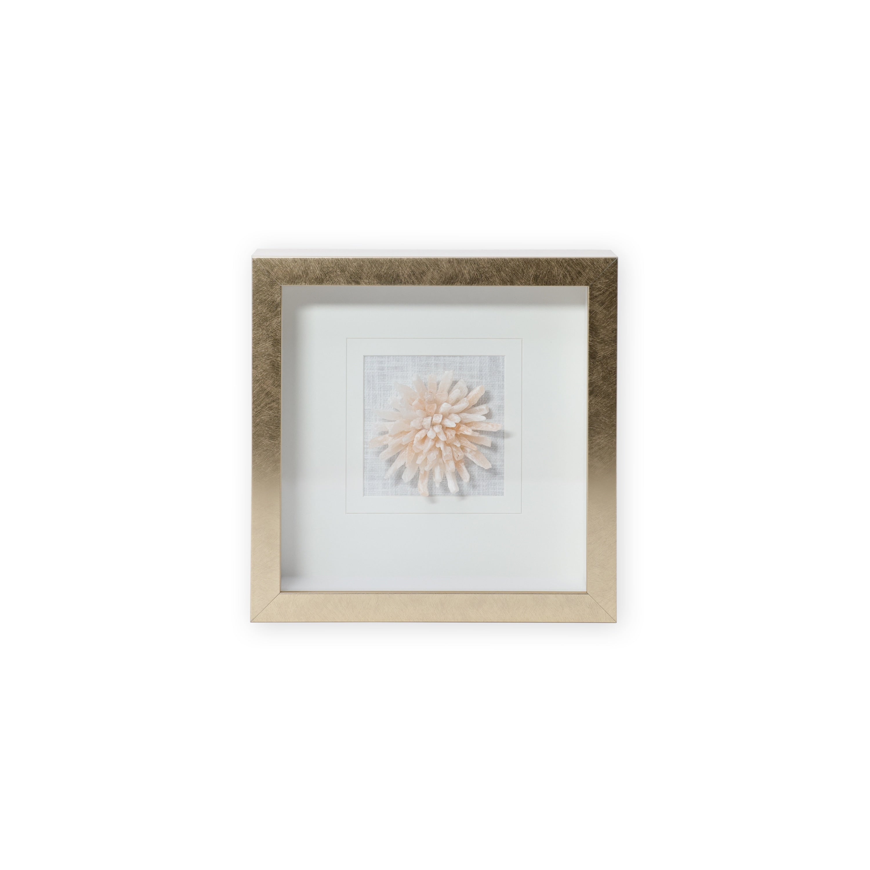 Golden Framed Selenite Stone Wall D Cor