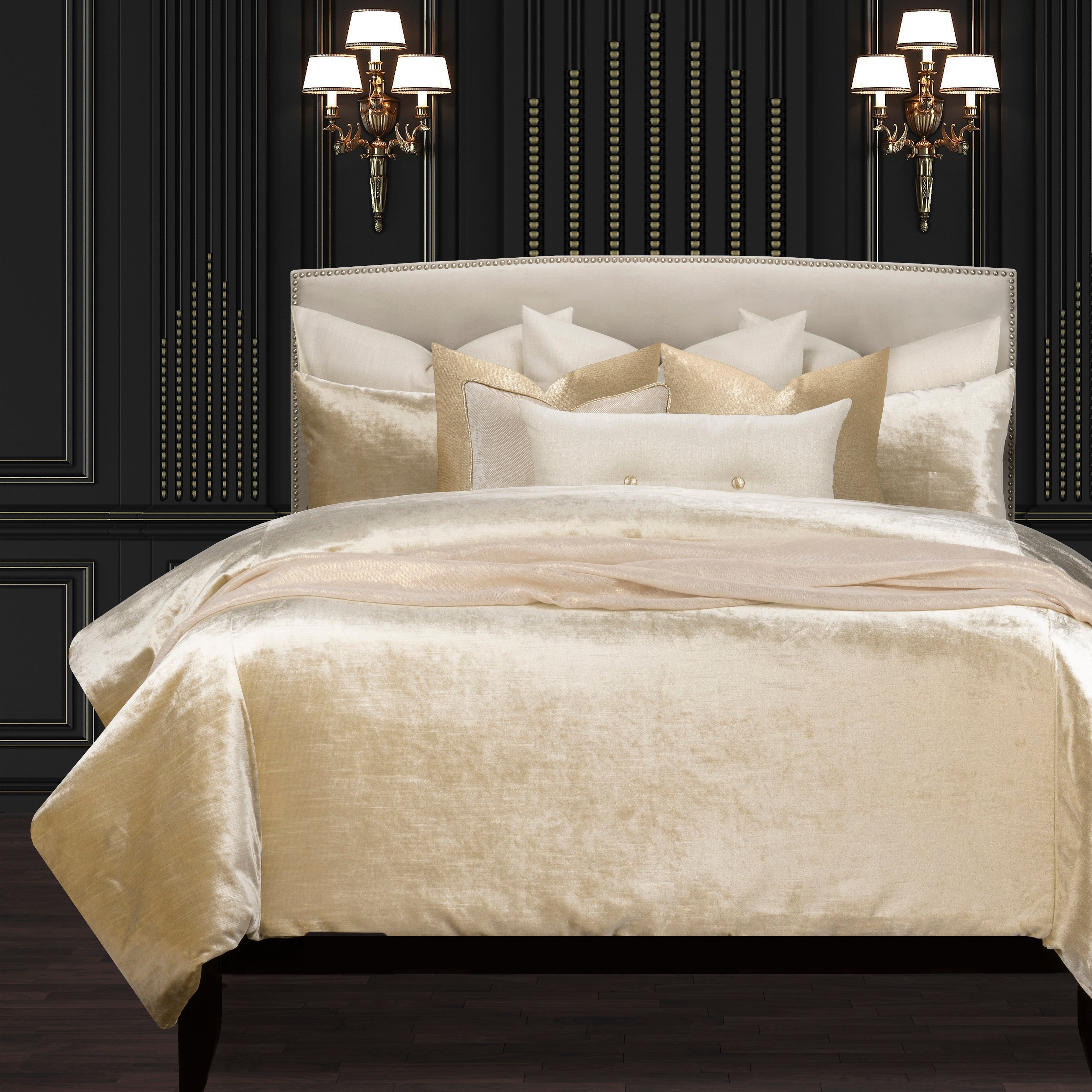 Golden Hours Luxury Gold Velvet Supreme Duvet Cover And Insert Set