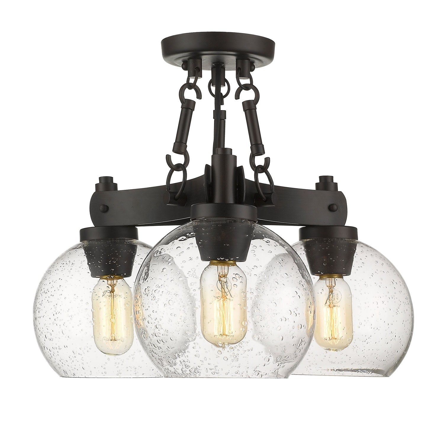 Golden Lighting 4855 Sf Sd Galveston 3 Light 18 Wide Semi Flush