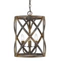 Golden Lighting Alcott 3 Light Antique Black Iron Pendant