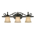 Golden Lighting Belle Meade Rubbed Bronze Steel And Tea Stone Glass 3 Light Bath Vanity Light