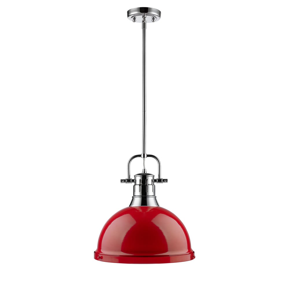 Golden Lighting Duncan 1 Light Chrome Steel Pendant