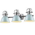 Golden Lighting Duncan 3 Light Bath Vanity In Chrome