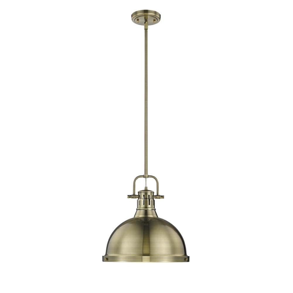 Golden Lighting Duncan Aged Brass 1 Light Pendant