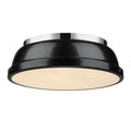 Golden Lighting Duncan Chrome 14 Flush Mount With Black Shade