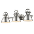 Golden Lighting Duncan Pewter 3 Light Bath Vanity