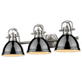 Golden Lighting Duncan Pewter 3 Light Bath Vanity In Pewter
