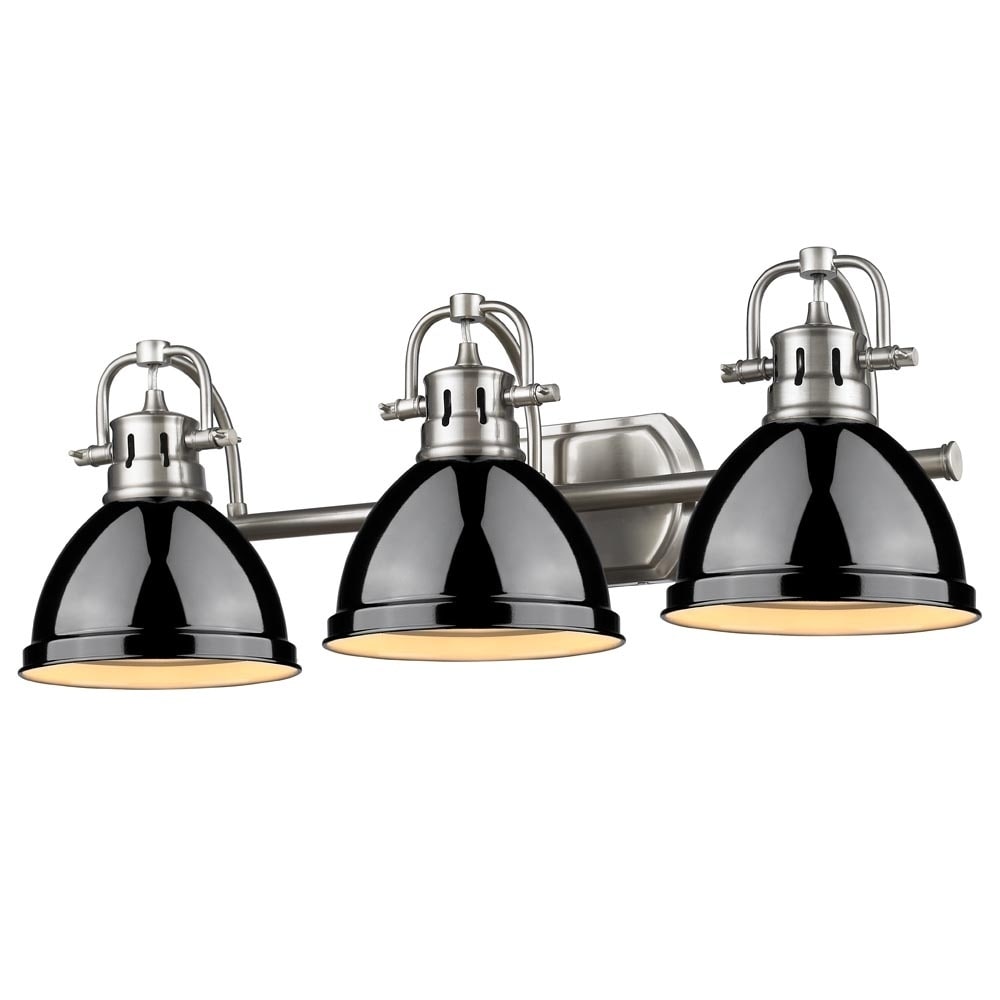 Golden Lighting Duncan Pewter 3 Light Bath Vanity In Pewter