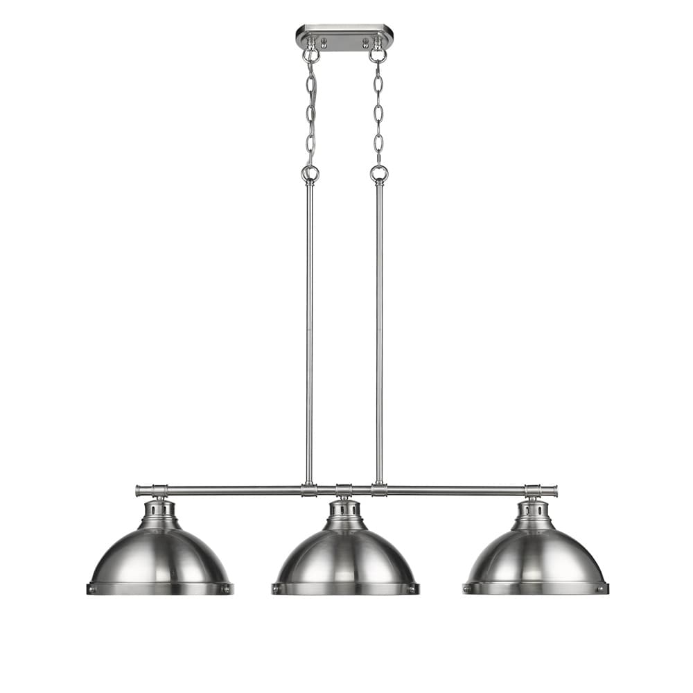 Golden Lighting Duncan Pewter 3 Light Linear Pendant
