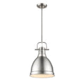 Golden Lighting Duncan Pewter Finish Steel Small Pendant Light With Rod