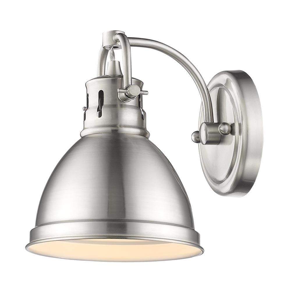 Golden Lighting Duncan Pewter Steel 1 Light Bath Vanity Light