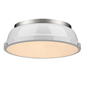 Golden Lighting Duncan Pewter And White Steel 14 Inch Flush Mount Light