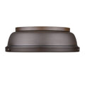 Golden Lighting Duncan Rubbed Bronze 14 Inch Flush Mount With Rubbed Bronze Shade